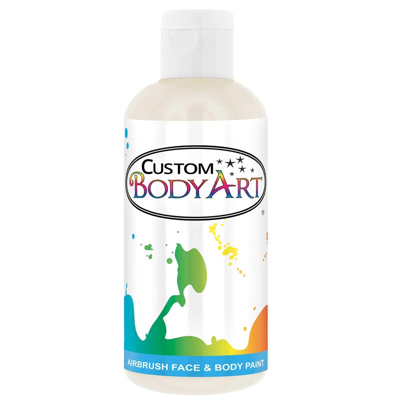 Custom Body Art طلاء هوائي مائي أبيض 8 أونصات للفن الجسدي المخصص - طلاء هوائي للوجه والجسم للهالوين، كوسبلاي، مكياج مسرحي، والوشم المؤقت - Image 1